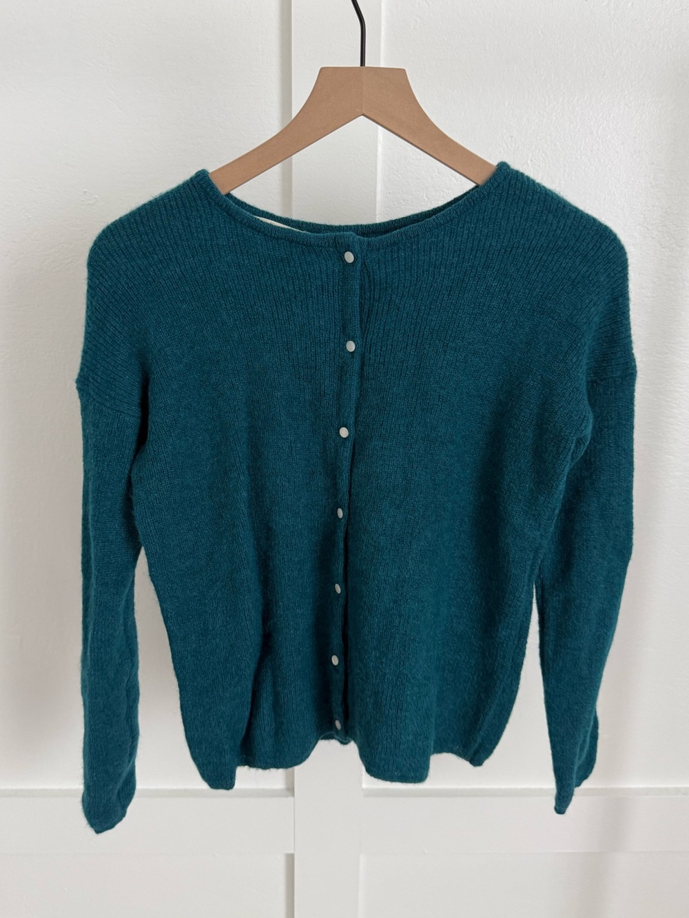 Sezane Gaspard Cardigan Teal Blue